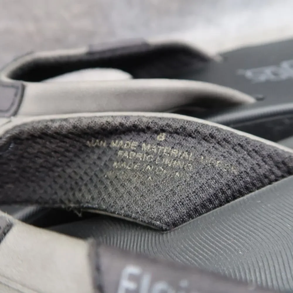 Flojos Shoes Mens 8 Sandal Flip Flop Slip On Memory Foam Comfort Surf Gray Black